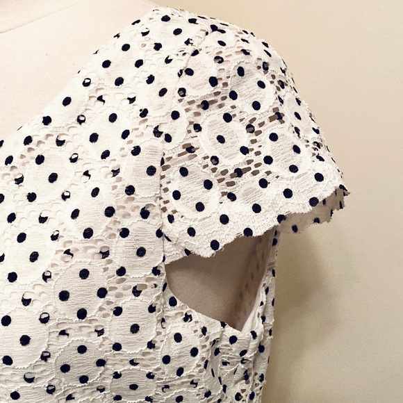 Ronni & Nicole White Black Polka Dot 12 Retro Classic Wedding Fit & Flare Dress - Picture 5 of 13